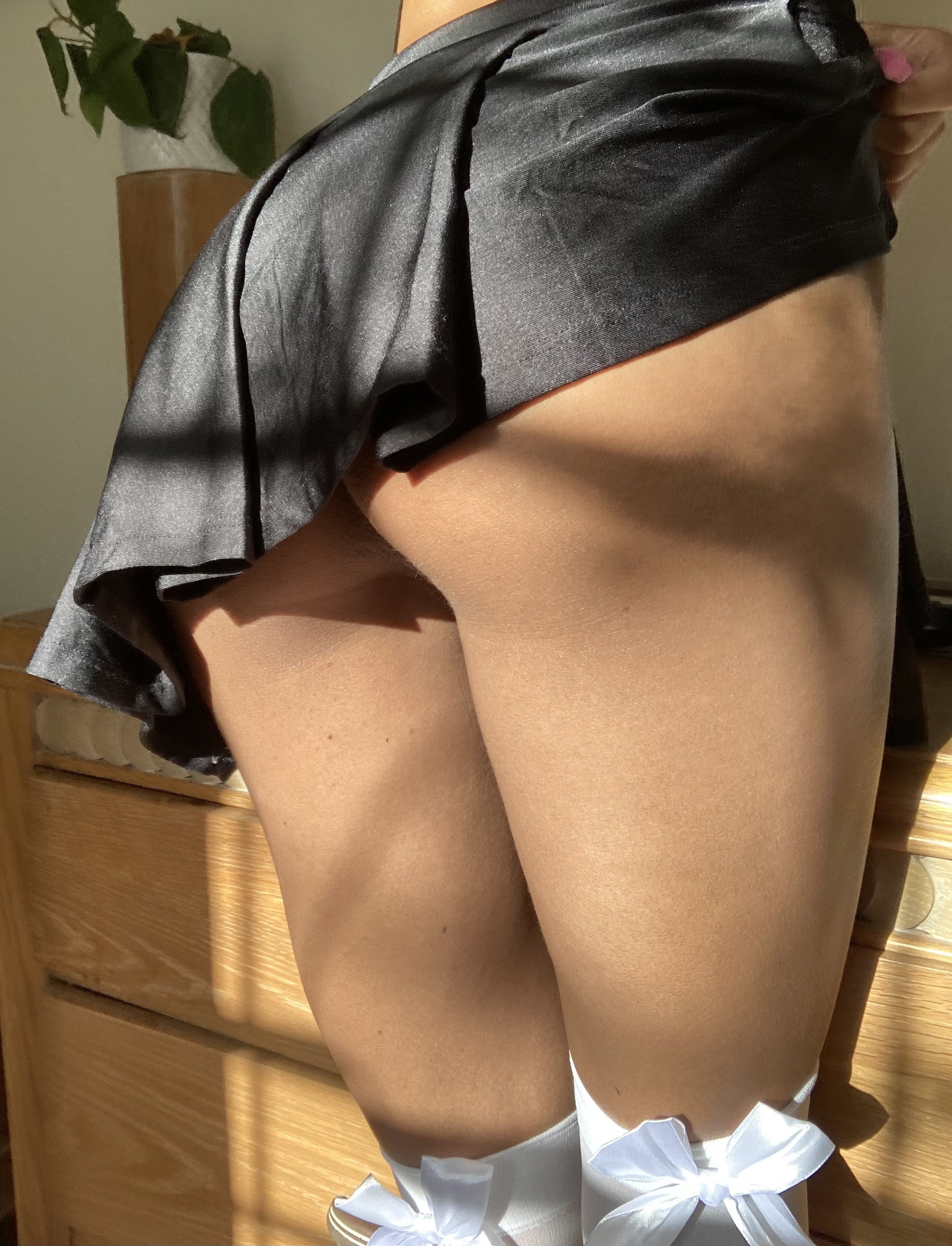 would you wanna look up my miniskirt? title=