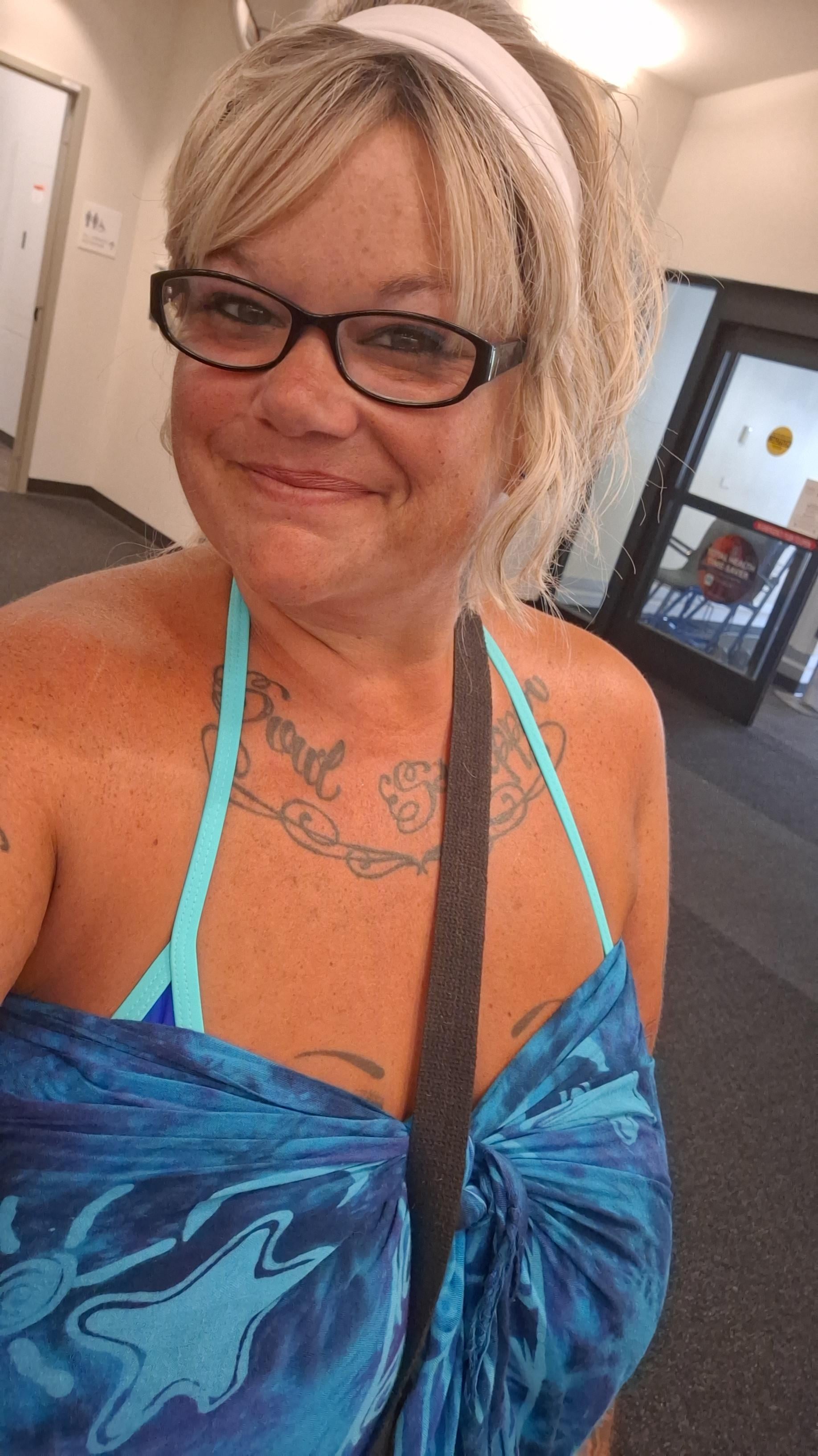 Picking up meds in my bathing suit! title=