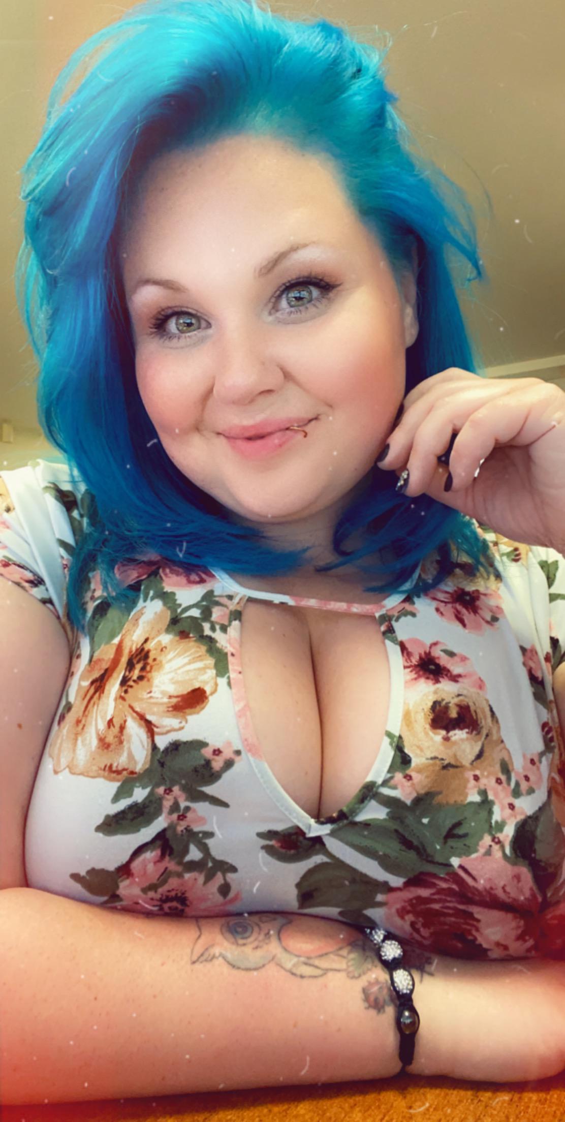 Throwback to when I had blue hair.  title=