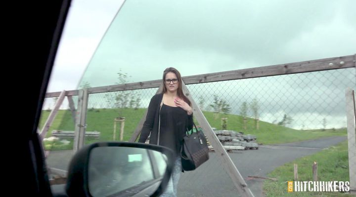 Czechen - A nerd with nice fake boobs - Czech HitchHikers