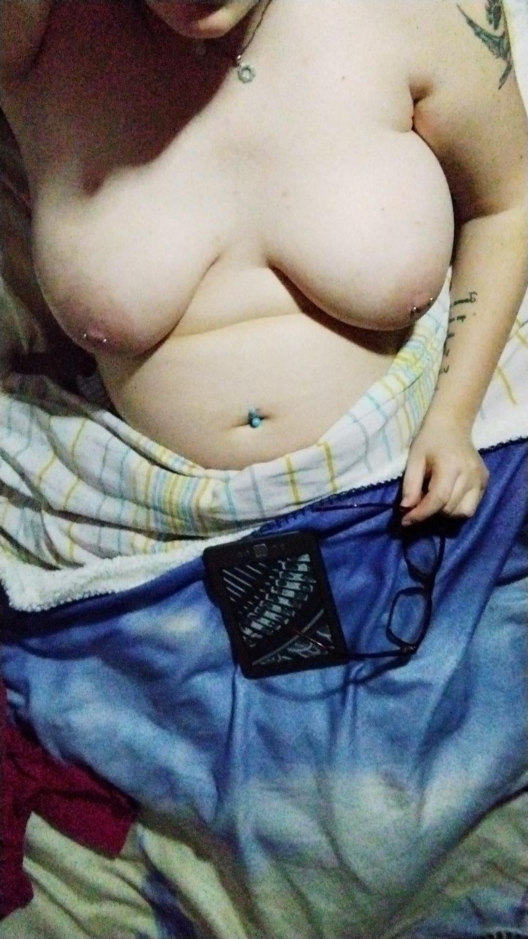 Chubby Big Tits -  The weather report says temperatures will drop here, so a blanket and a book is a good idea this night. (F)