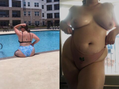 BBW boobs -  On / off by the pool 🥵
