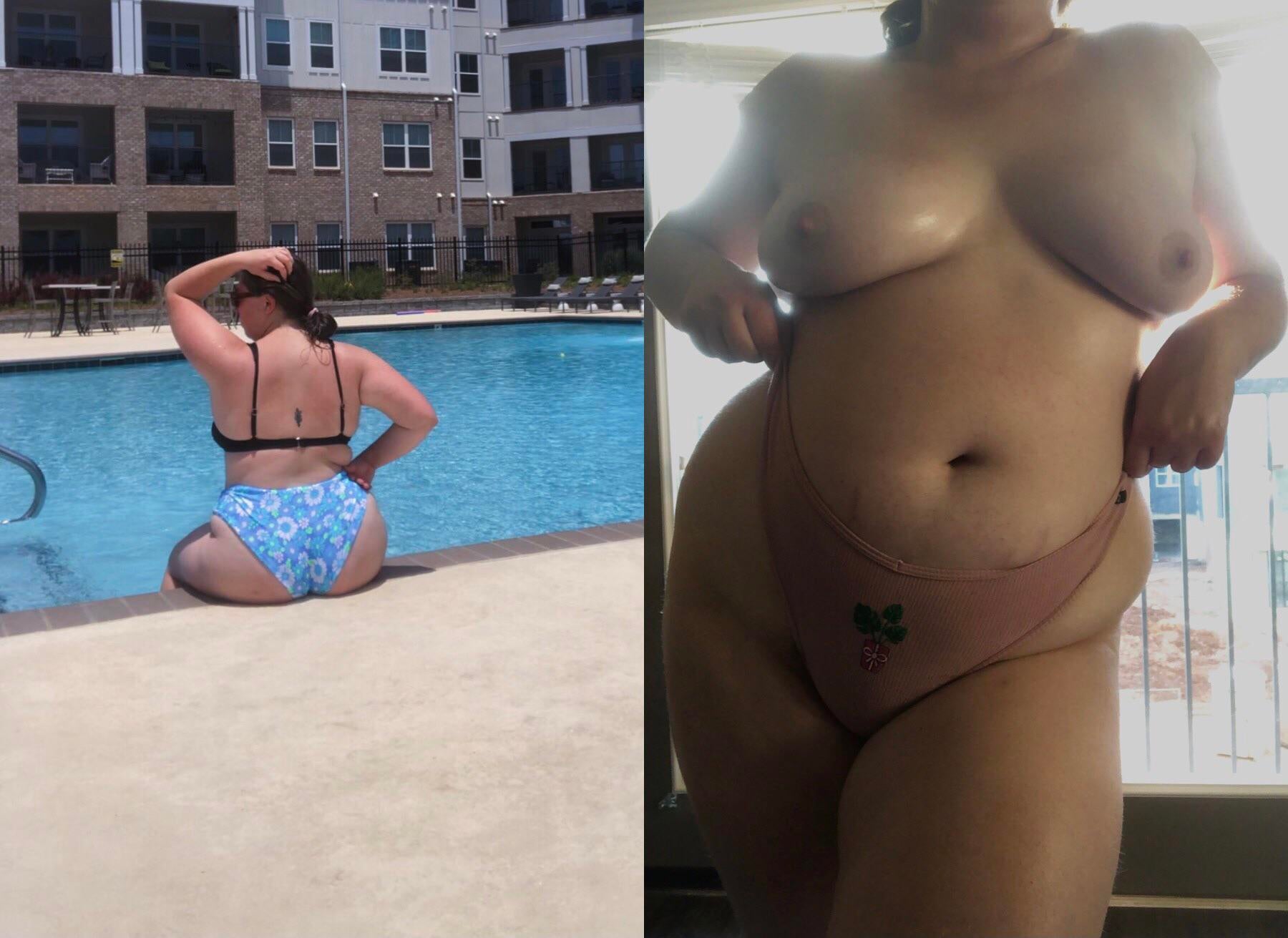 BBW boobs -  On / off by the pool 🥵