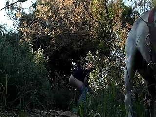 your voyeur videos - Two women caught peeing beyond some bushes