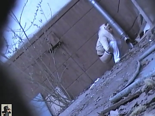 Piss – Blonde girl pees outside your voyeur videos - Blonde girl pees outside