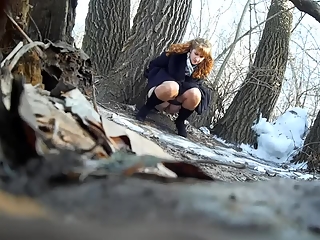 Piss – Taking a pee outdoors in a cold winter day your voyeur videos - Taking a pee outdoors in a cold winter day
