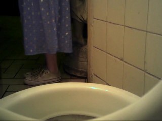 Piss – Hairy lady pees in restroom your voyeur videos - Hairy lady pees in restroom