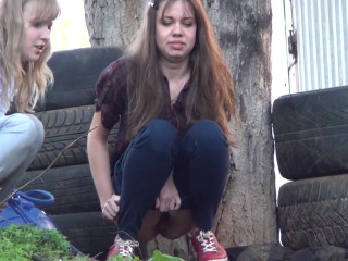 Piss – Couple of girls spied pissing your voyeur videos - Couple of girls spied pissing