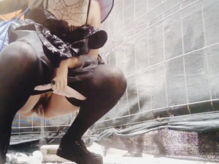 Piss – Hairy girl pees outdoors your voyeur videos - Hairy girl pees outdoors