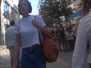 your voyeur videos - Braless teen walking in street