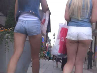 your voyeur videos - Candid Teen Butts in Short Shorts