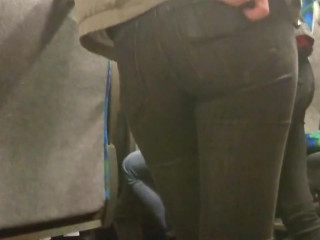 your voyeur videos - Teen in train tight jeans