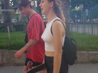 your voyeur videos - Braless teen skater