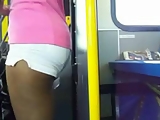 your voyeur videos - Camel toe of Ebony in shorts