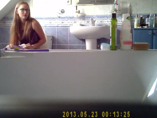 your voyeur videos - Long hair blonde pees