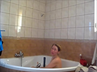 your voyeur videos - Wife taking bath in big bathtub