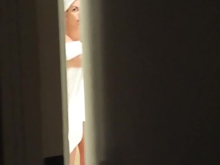 your voyeur videos - Wife with small tattoo and trimmed pussy spied