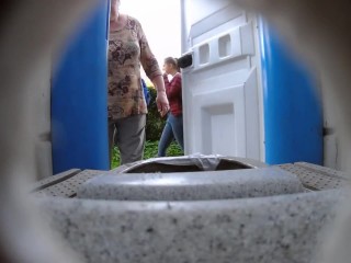 your voyeur videos - Fat granny in portable toilet