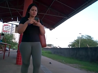 your voyeur videos - Dark spandex pants fat cameltoe