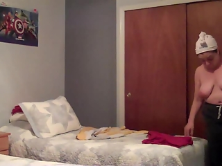 your voyeur videos - Busty wife with big tits spied in bedroom