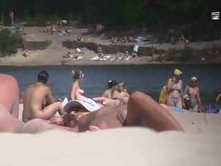your voyeur videos - Naked man fucks his nude wife in beach