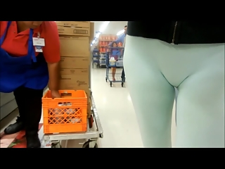 your voyeur videos - Woman in tight white panties at the supermarket