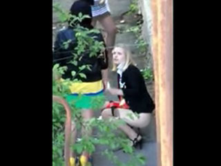 your voyeur videos - Blonde peeing outside