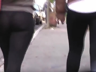 your voyeur videos - Girl with transparent black leggings