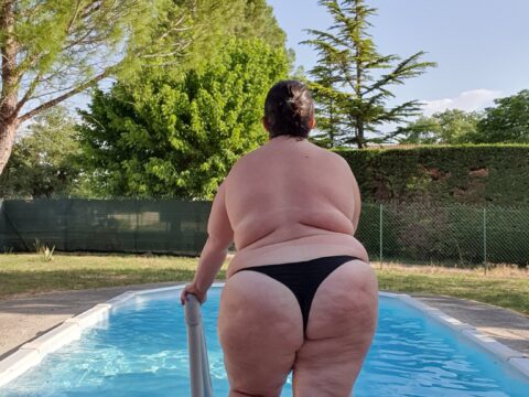 Thick BBW -  By the pool
