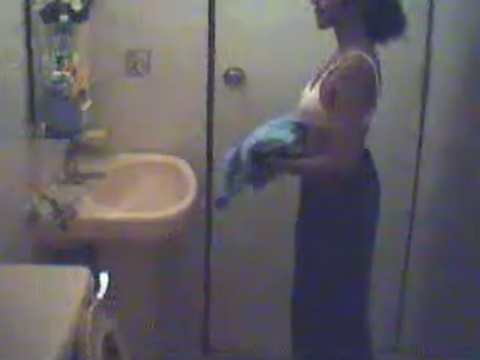 Indian - Neighbour wife in toiler changing night suit