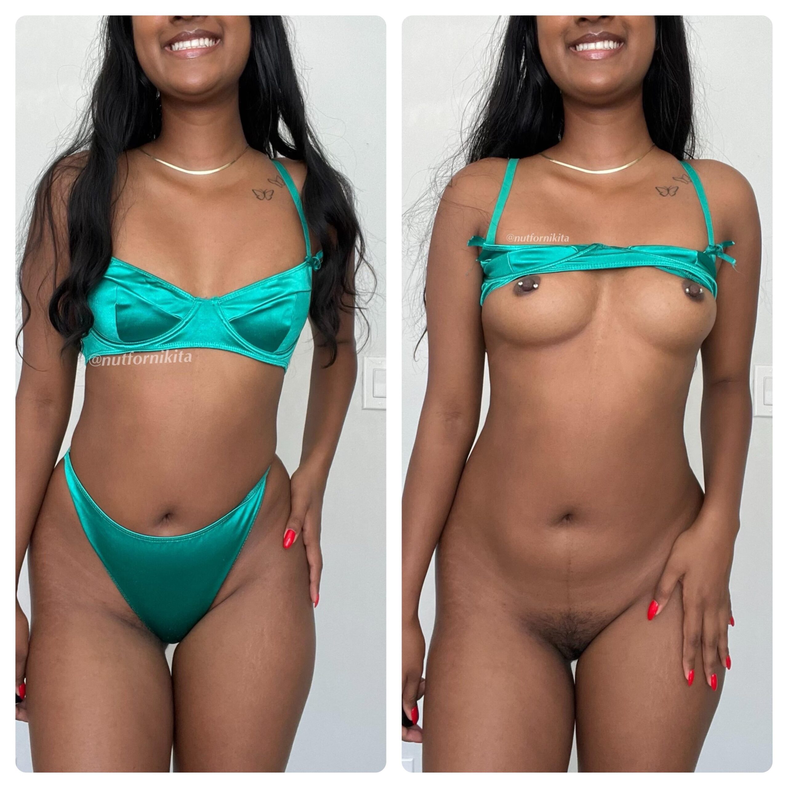 Ebony Porn Pics -  The best part of wearing lingerie is watching you rip it off my petite body 💞