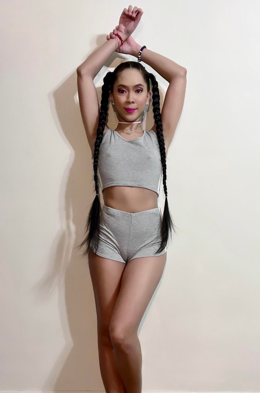 Sista Sex -  Do you like me in these Gray crop and shorts?