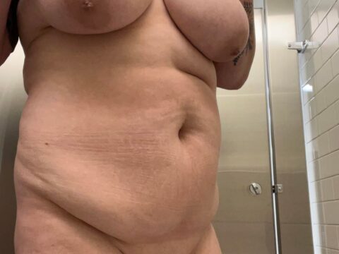 Chubby Big Tits -  public bathroom now, but taking new pics tonight and am open to ideas 🤩