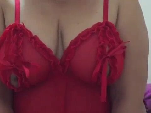 Indian - Juicy Indian Wife In Red Lace Bra